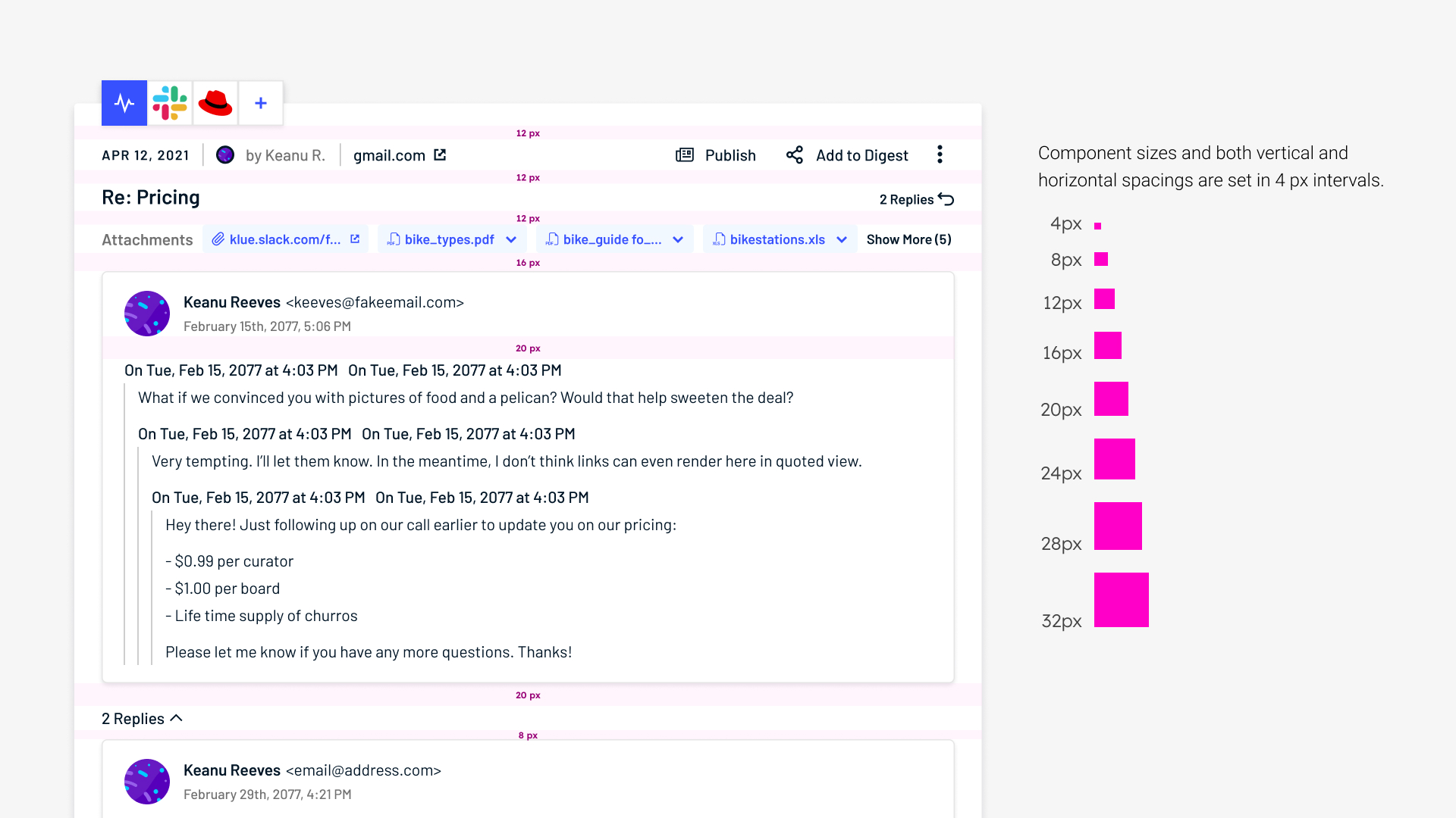 An example of how Klue's Alerts platform looked prior to the List View project.