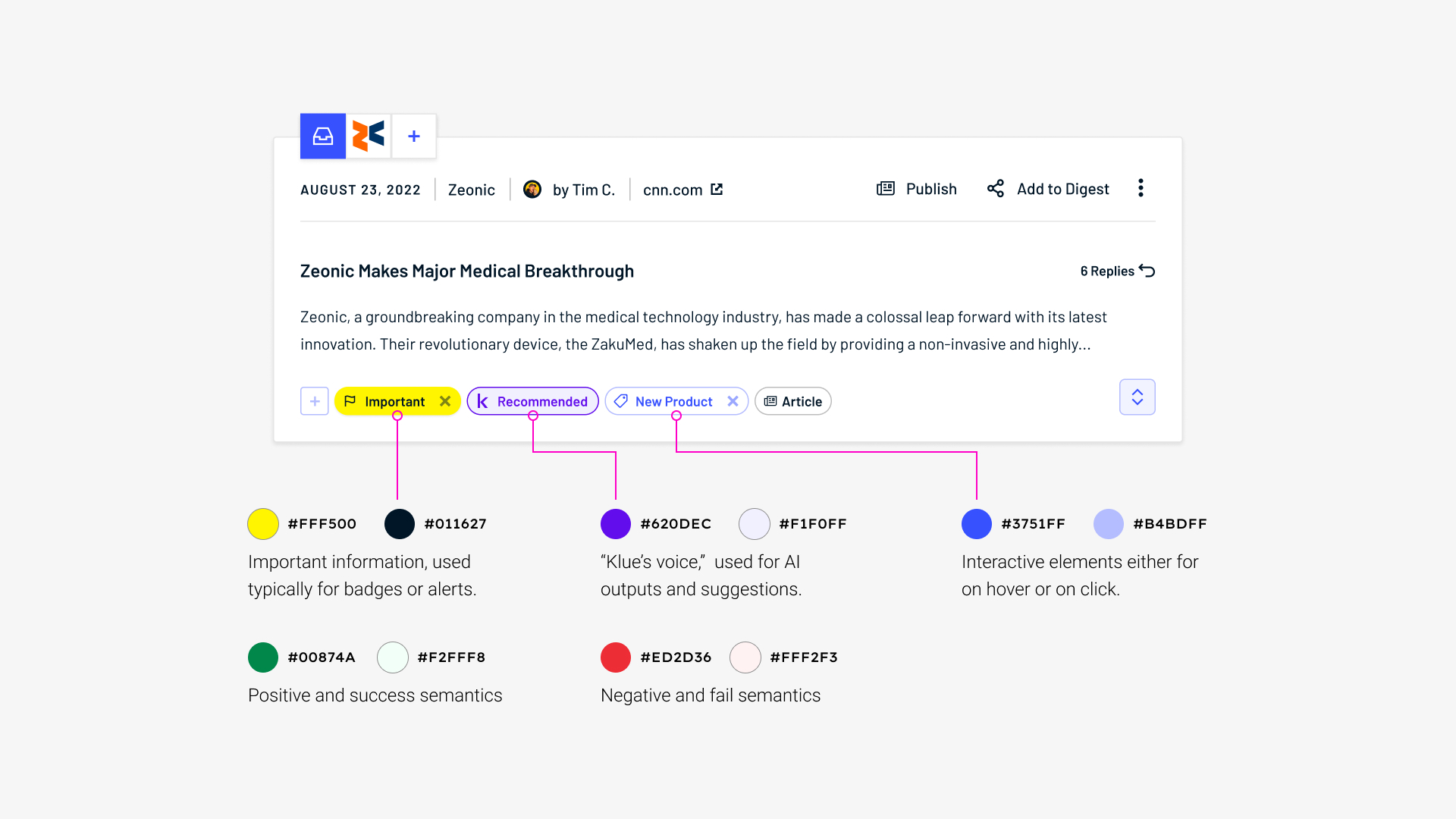 An example of how Klue's Alerts platform looked prior to the List View project.